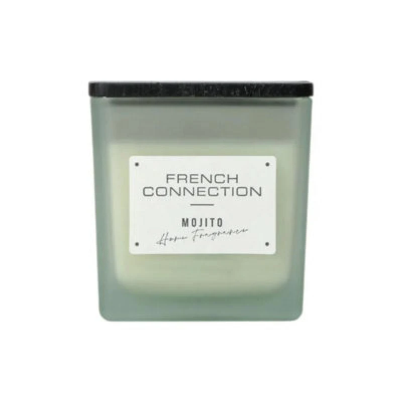 Image of French Connection French Connection Square Mango Mojito Candle Long-Lasting Luxury Gift in Green Size: Medium Green Medium Unisex 5056791600979