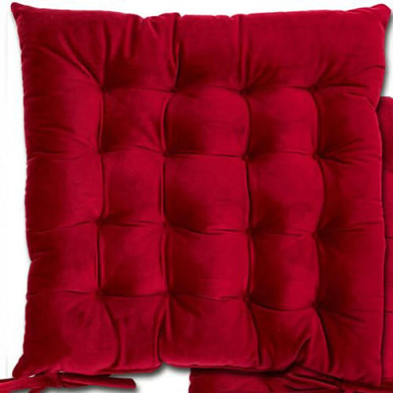 Image of Le Chateau Velvet Seat Pad Red