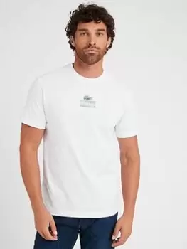 Image of Lacoste Small Graphic Logo T-Shirt - White Size M Men