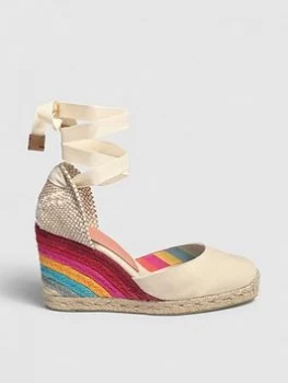 Image of Castaner Paul Smith For Castaner Stripe Heel Wedge - Ivory