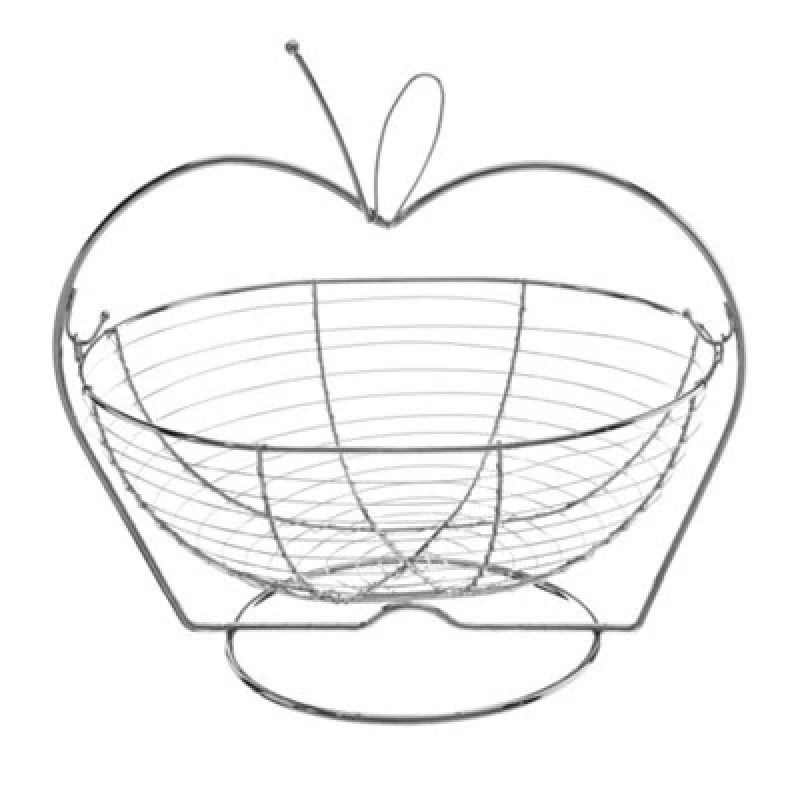 Image of Premier Housewares Apple Shaped Fruit Basket Silver