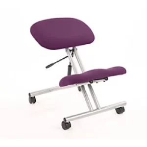 Image of Dynamic Basic Tilt Kneeling Stool Without Arms Kneeler Tansy Purple Seat, Silver Frame Without Headrest