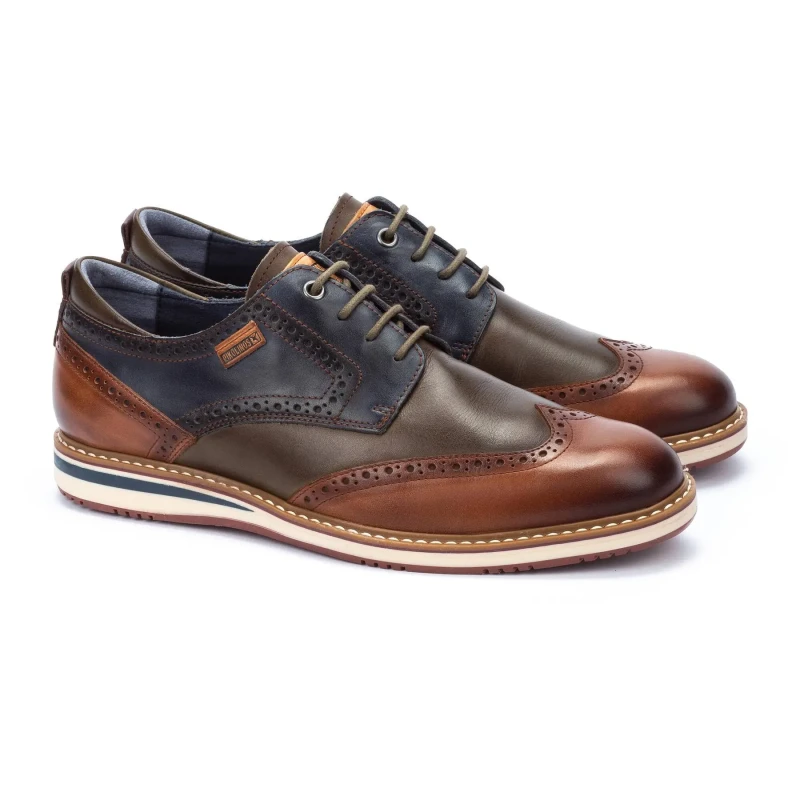 Image of Pikolinos Avila M1T-4191 Leather Mens Lace Up Shoes - Brandy - Size:UK 7-7.5