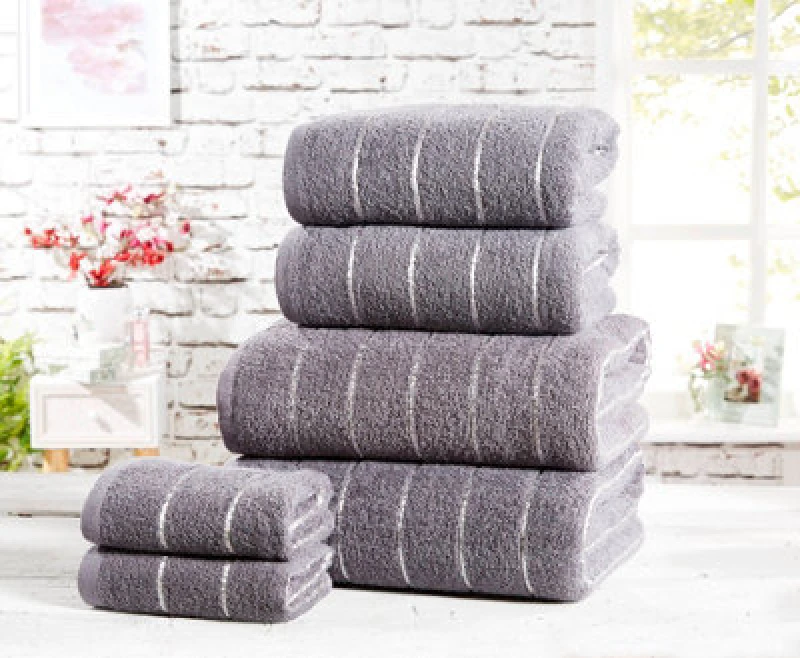 Image of Rapport Home Sandringham Towel Pure Cotton Face Charcoal/silver