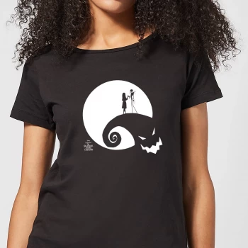 Image of Nightmare Before Christmas Jack and Sally Moon Womens T-Shirt - Black - 3XL - Black
