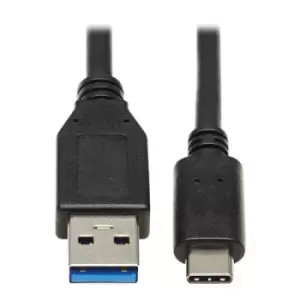 Image of Tripp Lite U428-20N-G2 USB-C to USB-A Cable (M/M) USB 3.1 Gen 2 (10 Gbps) Thunderbolt 3 Compatible 20-in. (50.8 cm)