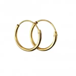 Image of Sterling Silver Gold Plated H041 Plain Hoop Earrings H251