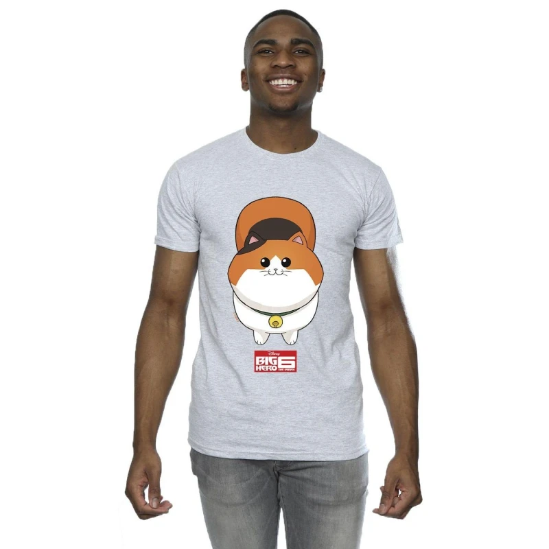 Image of Disney Men Big Hero 6 Baymax Kitten Face T-Shirt in Grey Size: Small Grey S Male 5059934824928
