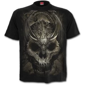 Image of Draco Skull Mens Medium T-Shirt - Black