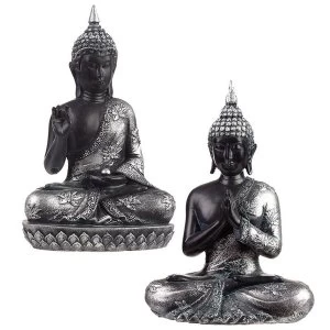 Image of Enlightenment Black & Silver Thai Buddha (1 Random Supplied)