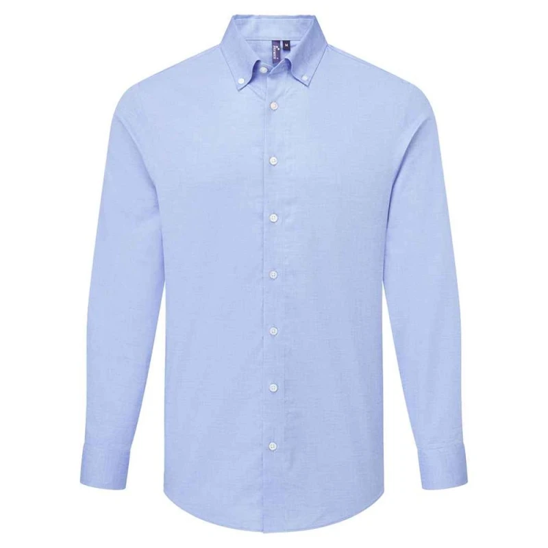 Image of Premier Premier Men Supreme Oxford Long-Sleeved Formal Shirt in Blue Size: X-Small Blue XS Male 5063703954815