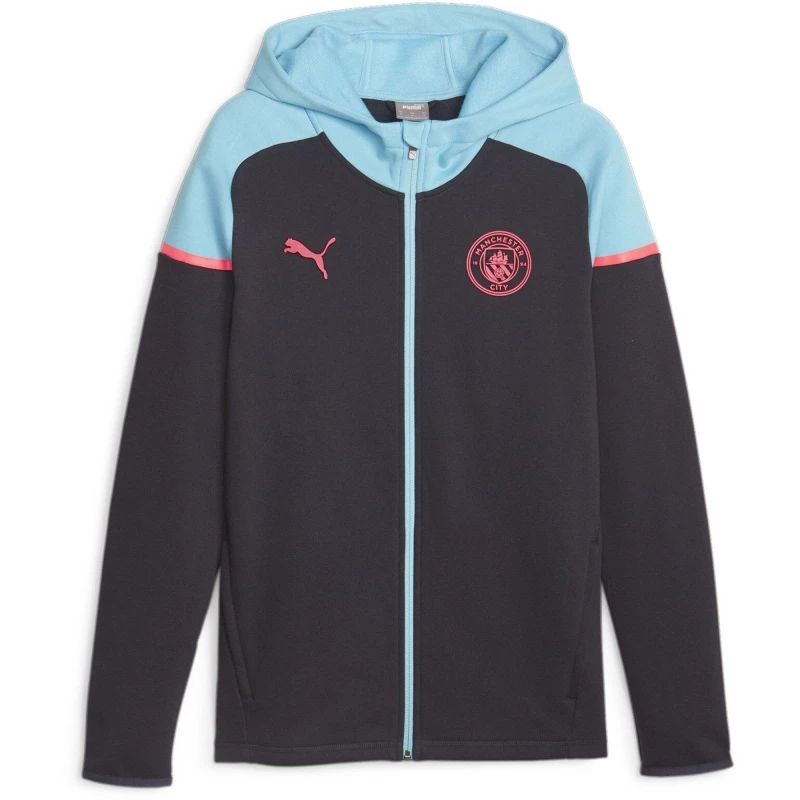 Image of Puma Mcfc Casuals Hooded Jkt Hoody Mens Dark Navy male S