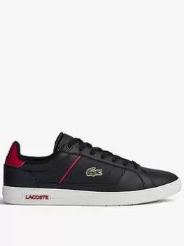 Image of Lacoste Mens Lacoste Europa Pro Trainers, Black/Red, Size 8, Men