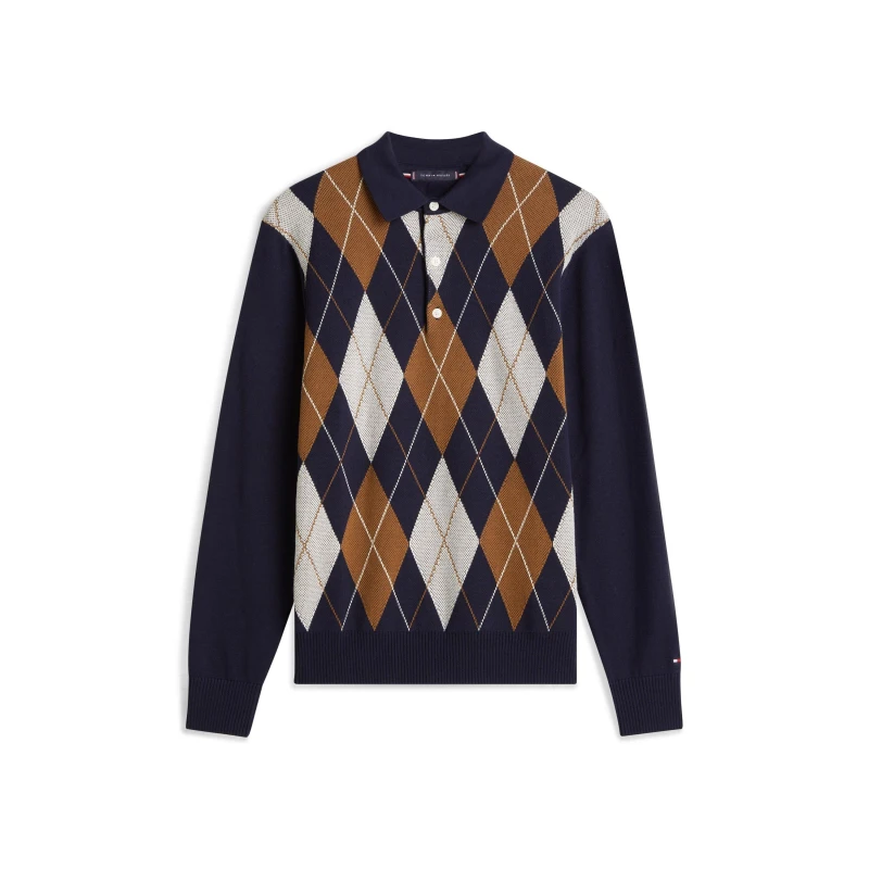 Image of Tommy Hilfiger Tommy Argyle PoloKnt Sn61 Desert Sky male L