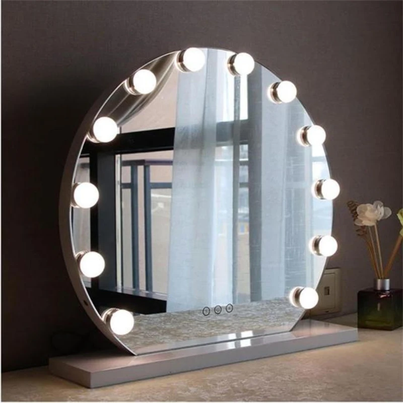 Image of Kabinet UK Round Hollywood Makeup Mirror with White Base White unisex Medium