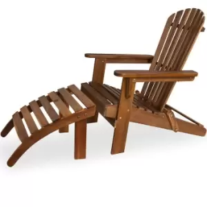 Image of Adirondack Chair Acacia Wood incl. Footrest
