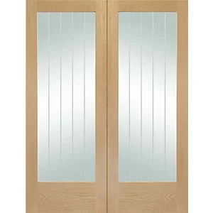 Image of XL Joinery Suffolk 1981mm X 610mm Fully Glazed Internal French Doors Oak