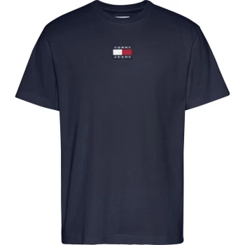 Image of Tommy Jeans Tommy Badge T Shirt - Navy C87