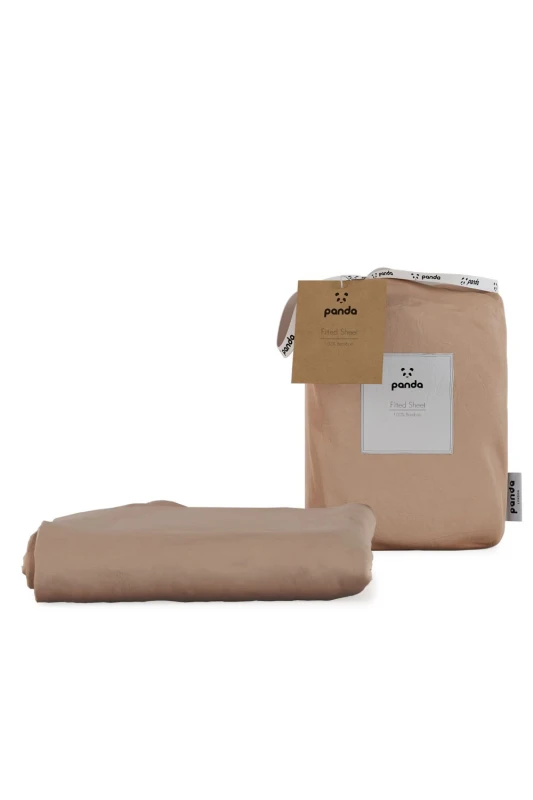 Image of Panda London Panda 100% Bamboo Bedding Fitted Sheet Dusty Pink