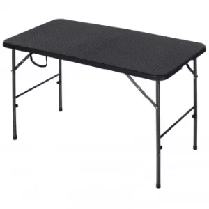 Image of Outsunny Steel Frame 4ft Portable Folding Picnic Table Black