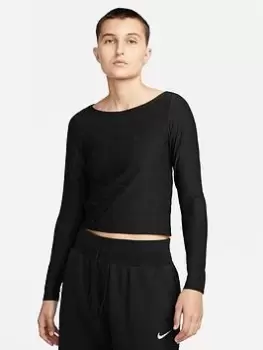 Image of Nike Nsw Air All Over Print Long Sleeve Top, Black/White, Size S, Women