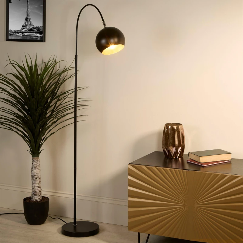 Image of SO'HOME Matt Black Arch Floor Lamp Black ONE SIZE