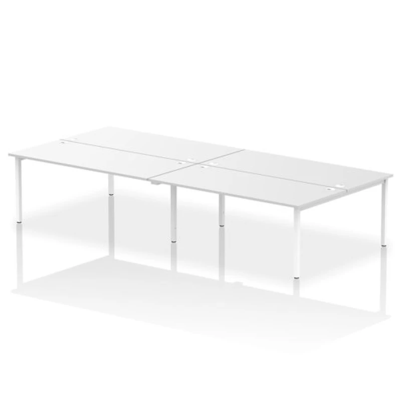 Image of Impulse Impulse Bench B2B 4 Person 1800 White Frame Office Bench Desk White IMB4P18WHTW