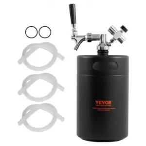 Image of VEVOR Beer Growler Tap System, 170Oz 5L Mini Keg, 304 Stainless Steel Pressurized Beer Growler, Keg Growler with Pressure Display, CO2 Regulator Fauce