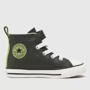 Image of Converse Khaki All Star 1v Hi Lined Toddler Trainers