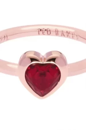 Image of Ted Baker Ladies Rose Gold Plated Crystal Heart Ring Size SM TBJ1683-24-22SM