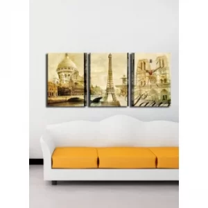 Image of 3P3040CS-27 Multicolor Decorative Canvas Wall Clock (3 Pieces)