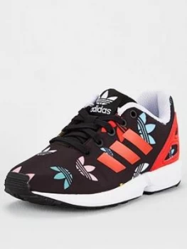 Image of adidas Originals Originals ZX FLUX Childrens Trainer - Core Black, Core Black, Size 2