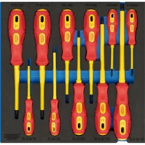 Image of Draper VDE Insulated Screwdriver Set 11 Piece In Eva Insert Tray