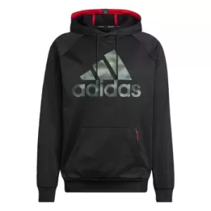 Image of adidas AEROREADY Game and Go Camo Logo Hoodie Mens - Black