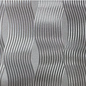 Image of Arthouse Wave Silver Foil Wallpaper 10.05m x 53cm