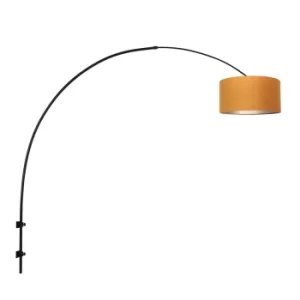 Image of Sparkled Light Wall Lamp with Shade Matt Black, Velvet Gold