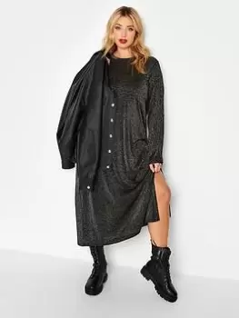 Image of Yours Longline Lurex Knitted Dress - Black, Size 18-20, Women