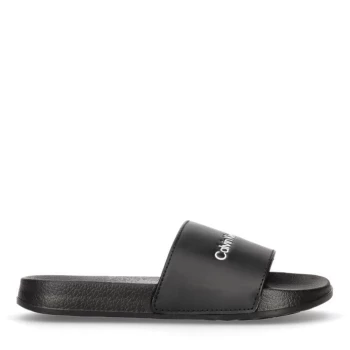 Image of Calvin Klein Jeans Junior Logo Sliders - Black