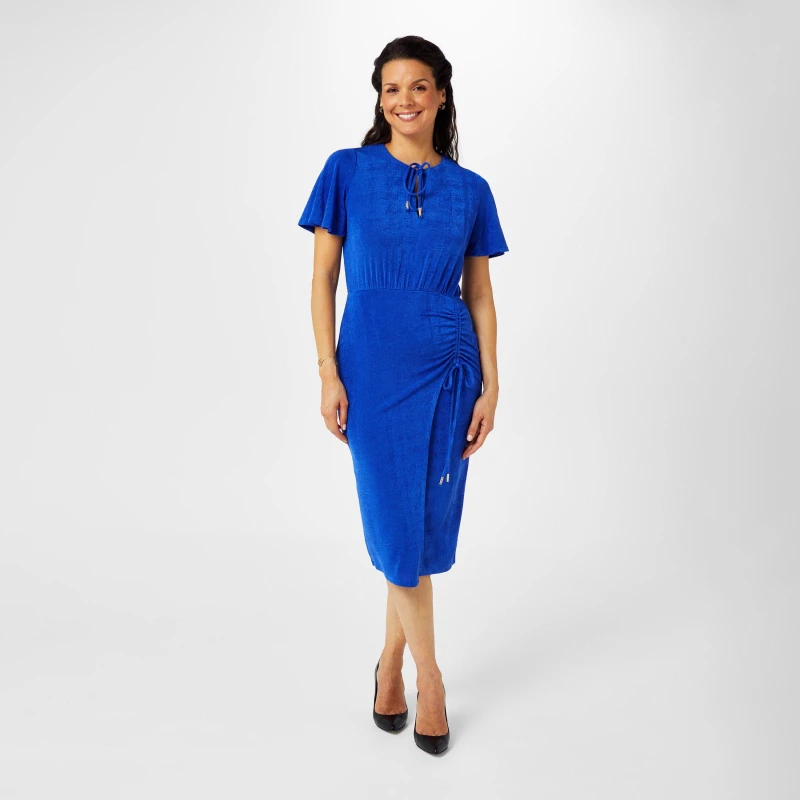 Image of Biba Biba Keyhole Jersey Dress - Blue Blue 8