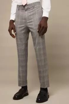Image of Slim Fit Grey Highlight Check Suit Trousers
