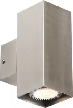 Image of KnightsBridge IP20 230V 2x35W max. GU10 Stainless Steel Wall Light