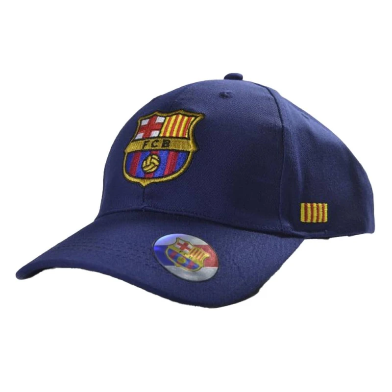 Image of Barcelona FC Womens Crest Baseball Cap in Navy Navy Female One Size