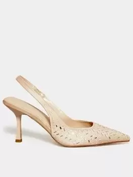 Image of Long Tall Sally Diamante Sling Back - Nude, Nude, Size 8, Women