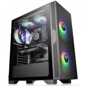 Image of Thermaltake Versa T25 TG Midi tower PC casing Black Built-in fan, Window, Dust filter