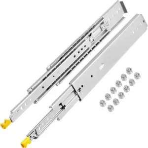 Image of VEVOR Drawer Slides with Lock, 1 Pair 20 inch, Heavy-Duty Industrial Steel up to 500 lbs Capacity, 3-Fold Full Extension, Ball Bearing Lock-in &