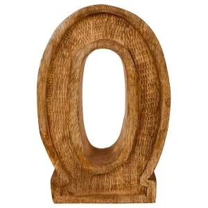 Image of Letter O Hand Carved Wooden Embossed