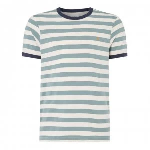 Image of Farah Vintage Belgrave Striped T Shirt - Clay 346