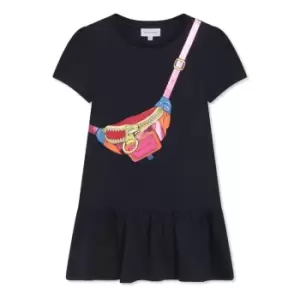 Image of Marc Jacobs Girls Handbag Cotton Dress - Blue