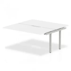 Image of B2B Ext Kit Silver Frame Bench Desk 1600 White