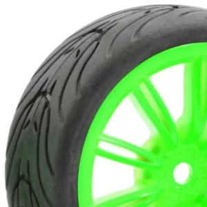 Image of Fastrax 1/10 Street/Tread Tyre 20Sp Neon Green Wheel